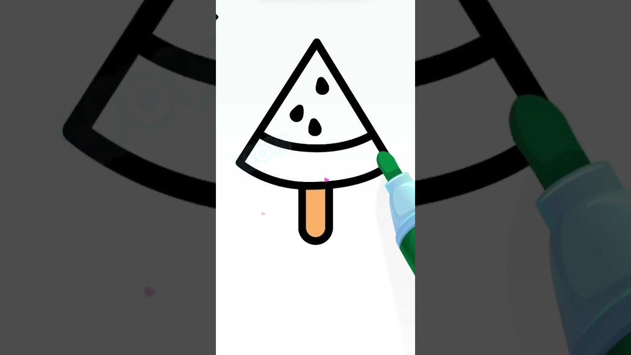 How to draw a Watermelon on a stick!!!  We are drawing Watermelon ice cream!!!