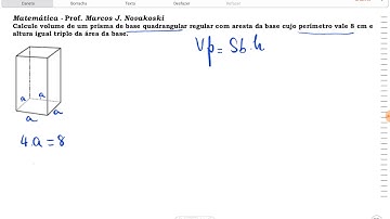 Cálculo do volume de um prisma quadrangular regular