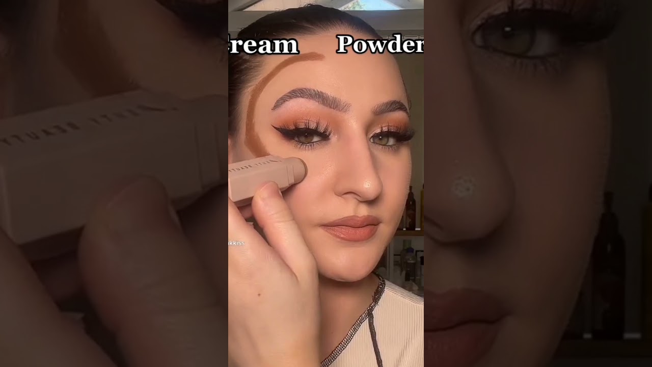 cream vs powder contour 🥴😳💯 