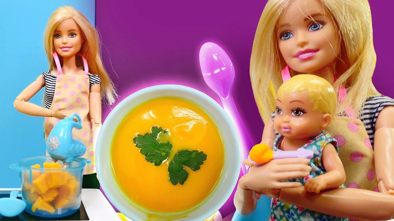 Barbie Cooking Real Food for Barbie 