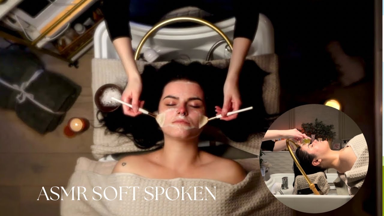 ASMR Spa facial & Head Spa For Sleep | Soft Spoken Video with Massage, Foamy Noises and more (PT1)