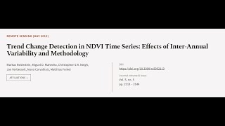Trend Change Detection in NDVI Time Series: Effects of Inter-Annual Variability and M... | RTCL.TV