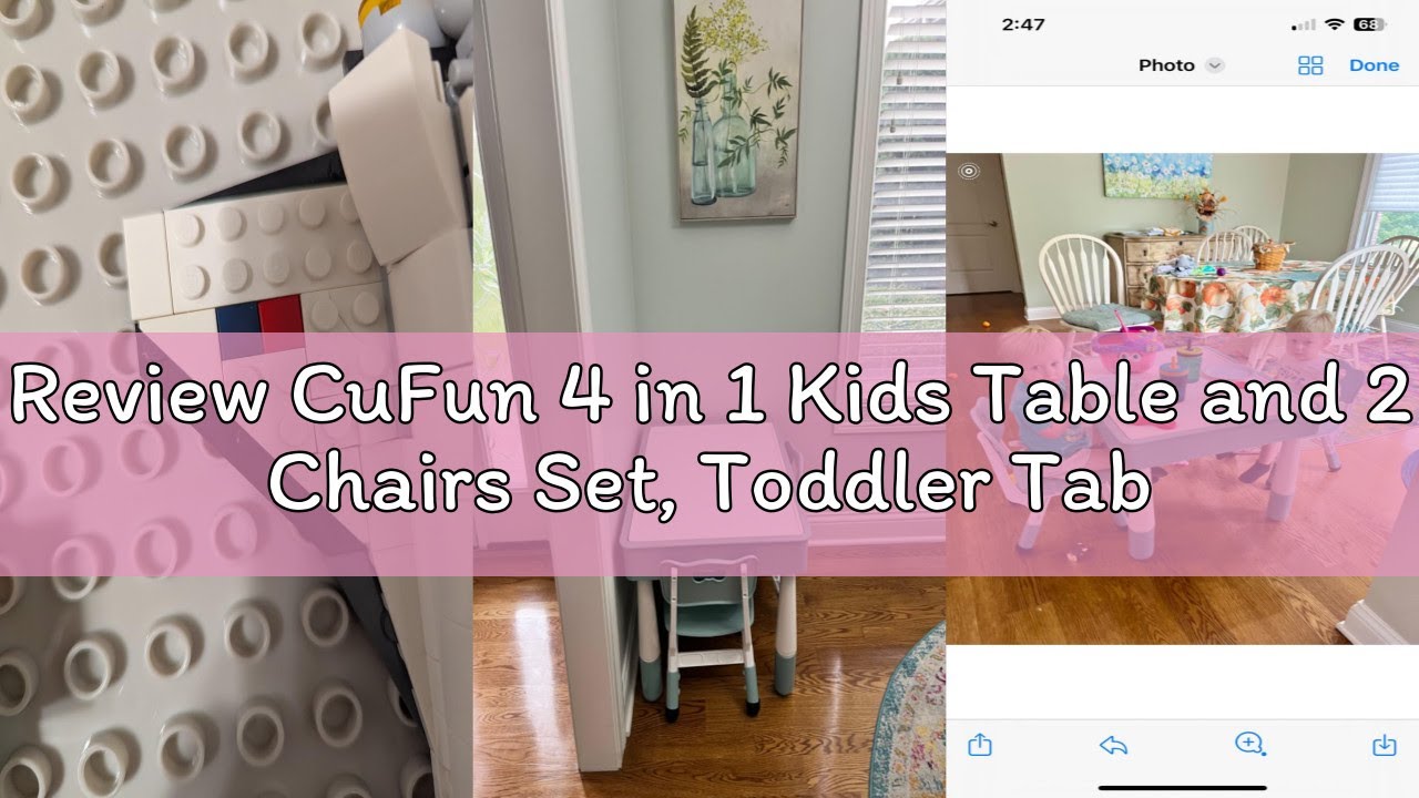 Review CuFun 4 in 1 Kids Table and 2 Chairs Set, Toddler Table and ...