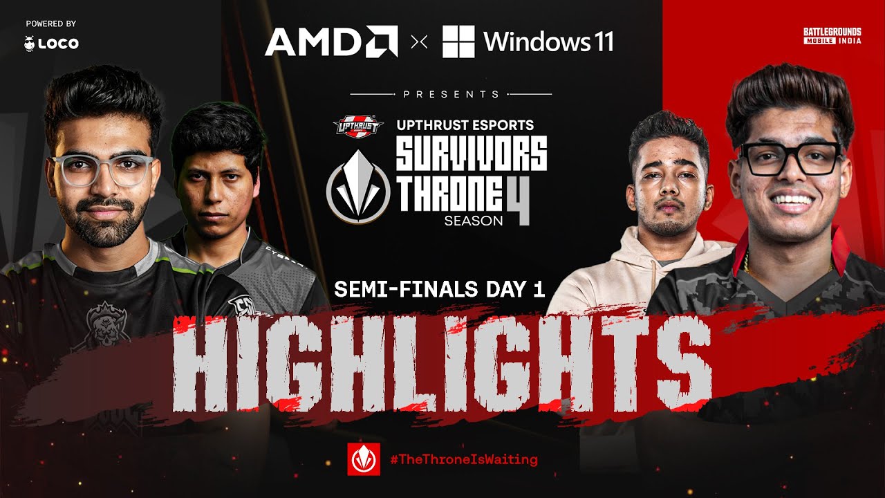 [HIGHLIGHTS] AMD x Windows 11 Presents Upthrust Esports Survivors Throne S4 | Semi Finals Day 1 BGMI