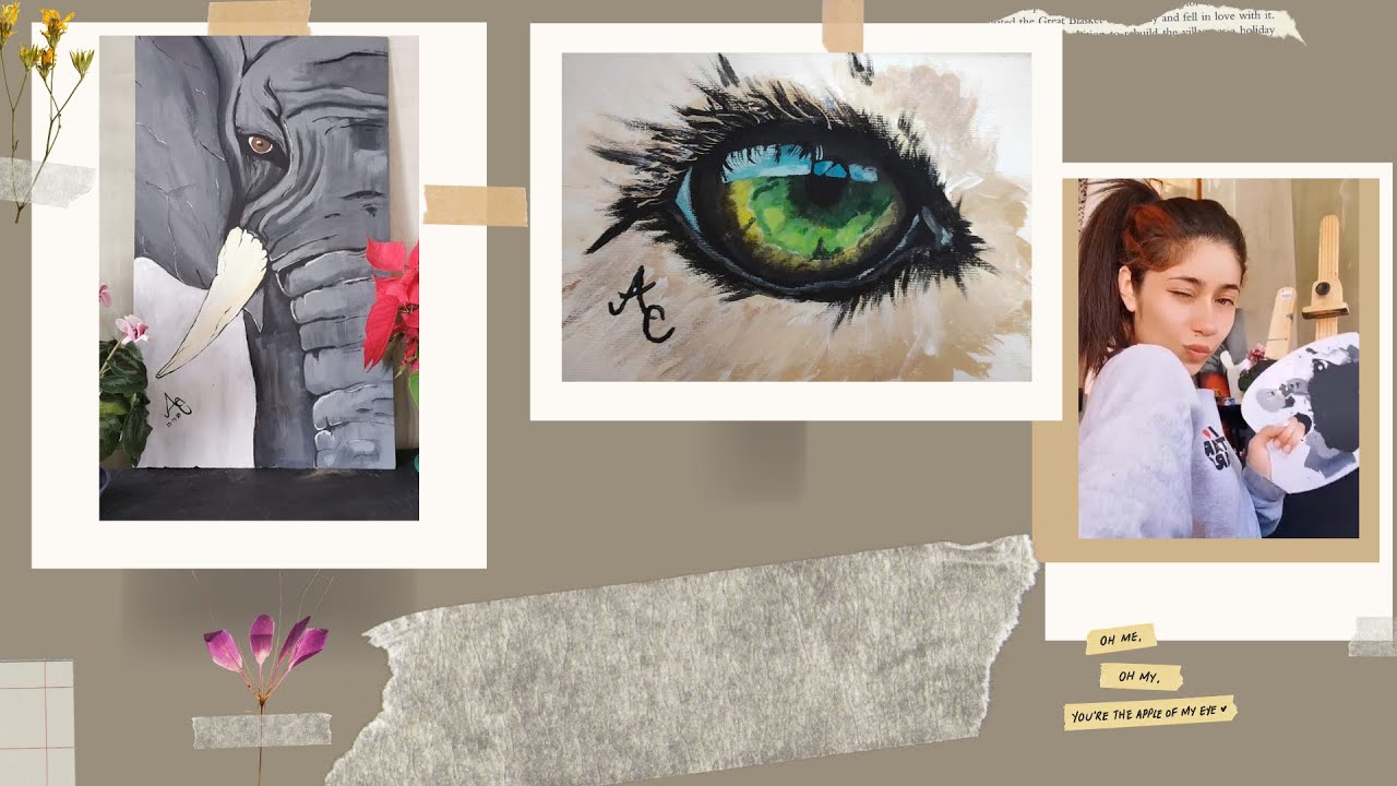 Painting animal EYE in Acrylic Process/ tutorial