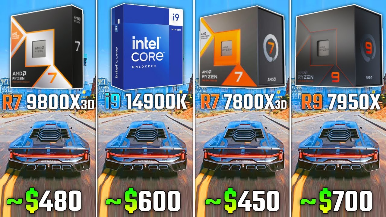 RYZEN 7 9800X3D vs i9-14900K vs RYZEN 7800X3D vs RYZEN 7950X