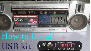 How to install usb kit to old cassette player /bt/fm/sd card