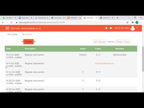 Pengisian presensi pada simari e-learning