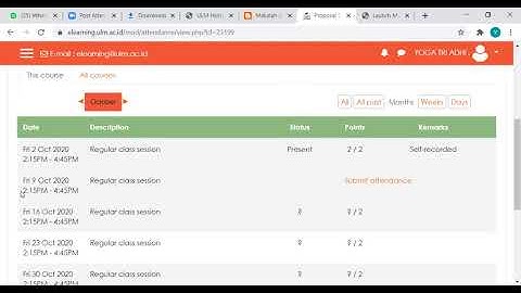 Pengisian presensi pada simari e-learning