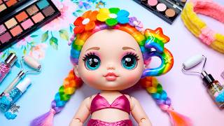 Mermaid Rainbow Glam Makeup on Ballerina Cappuccina ✨ Relaxing ASMR Makeup screenshot 4