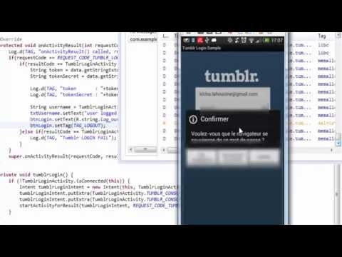 Android Tutorial : Tumblr Login API Using Sign Post