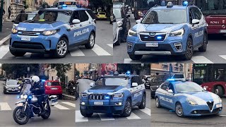 POLIZIA DI STATO +POLIZIA ROMA CAPITALE SCORTA TIFOSI+SQUADRA BAYER LEVERKUSEN IN SIRENA E EMERGENZA