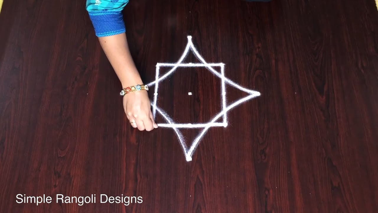 New Model Flower Kolam With 5 Dots