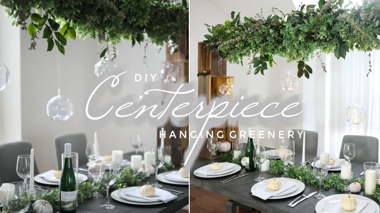 DIY Suspended Greenery Centerpiece 