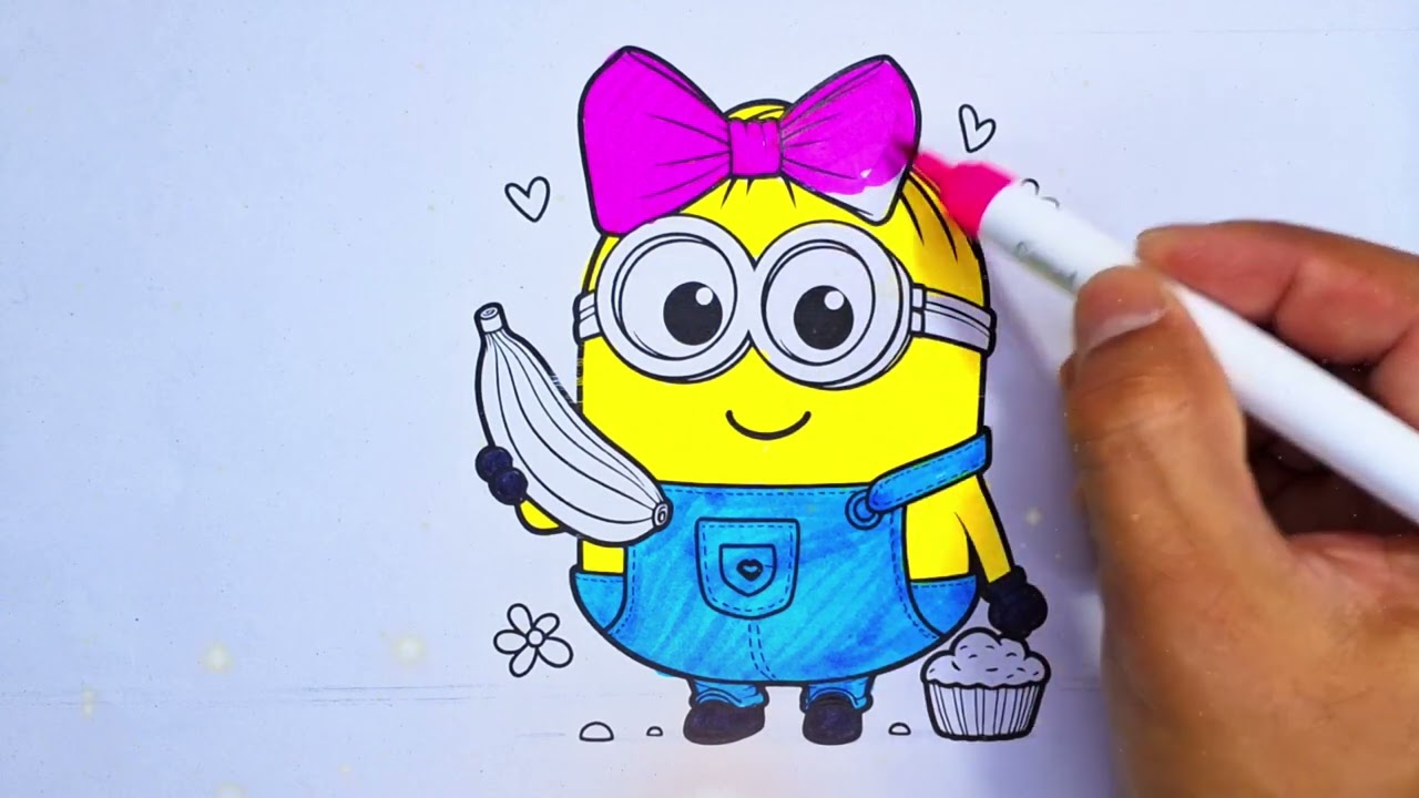 Как нарисовать Мега-миньона Дейва. Рисование для детей, раскрашивание и рисование для малышей, да...