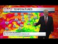 Heat eases later this week as showers and thunderstorms increase