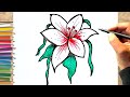Comment dessiner une fleur de lys facile