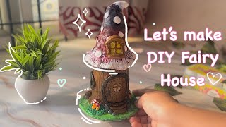 Let’s make DIY fairy house🧚‍♀️ | Fairy house with clay and plastic bottle|