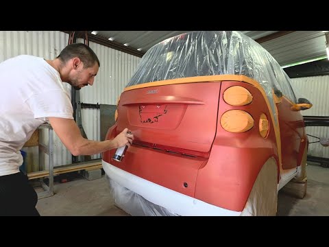 Let's Spray- Painting a SMART Car with Gold and Colorshift Pearls