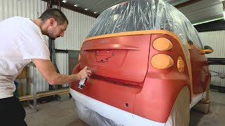 Let's Spray- Painting a SMART Car with Gold and Colorshift Pearls