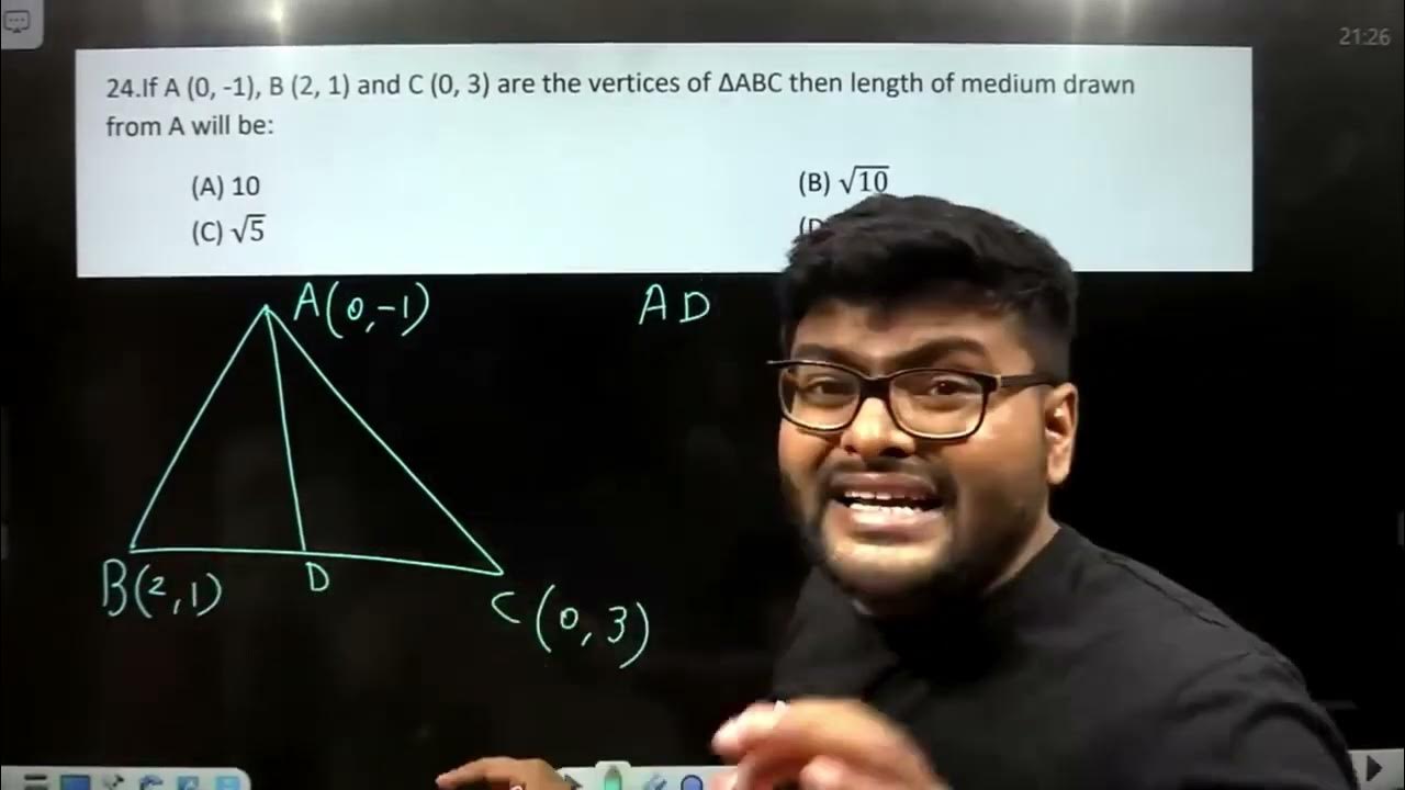 If A (0, 1), B (2, 1) and C (0, 3) are the vertices of ∆ABC then