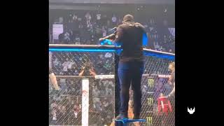 Michael Chandler exit after win fight says Khabib I'm coming for you.