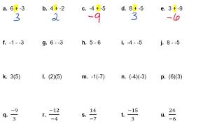 Operations with Integers Review Video
