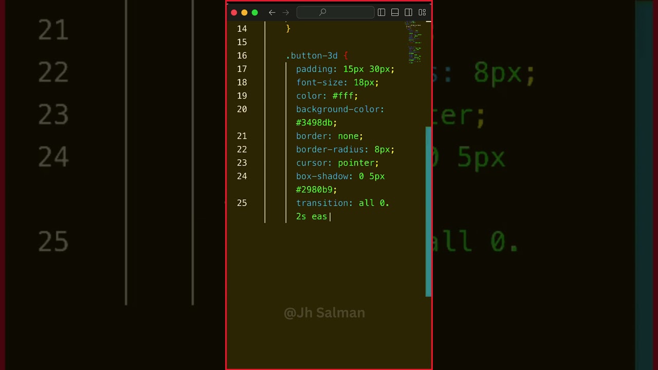 Create a 3D Button Hover Effect with HTML & CSS | Modern CSS Trick