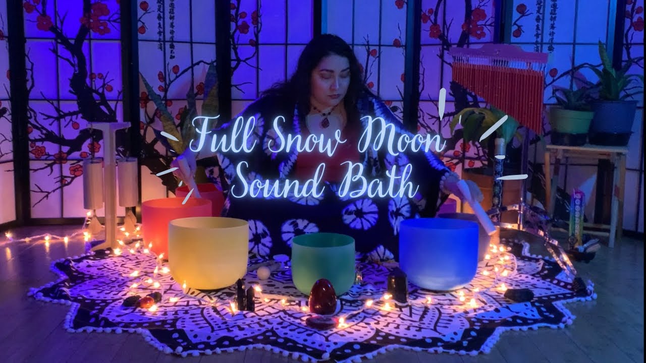 Full (Snow) Moon in Leo Crystal Singing Bowl Sound Bath - YouTube