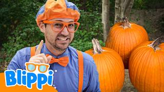 blippi visits pumpkin park halloween special learning videos