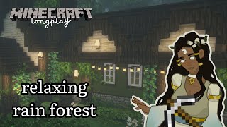 Relaxing Building with Rain - Tranquil Rain Forest Build [Minecraft Longplay #6]