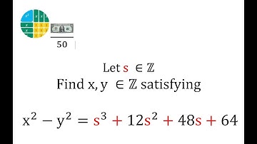 Let s ∈Z Find x,y ∈Z satisfying x^2-y^2 = s^3+12s^2+48s+64