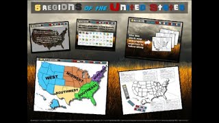 NEW! 5 REGIONS OF THE UNITED STATES: 40 follow-along PPT slides with map handout