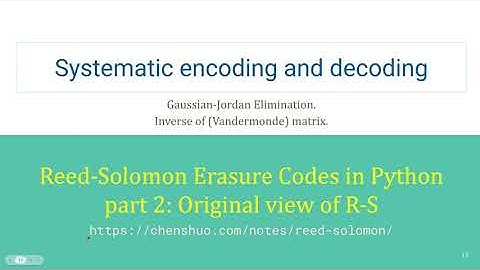 Reed-Solomon 擦除码 Python 实现 二(乙)：系统码