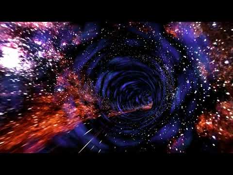background loop animation with wormhole interstellar travel through