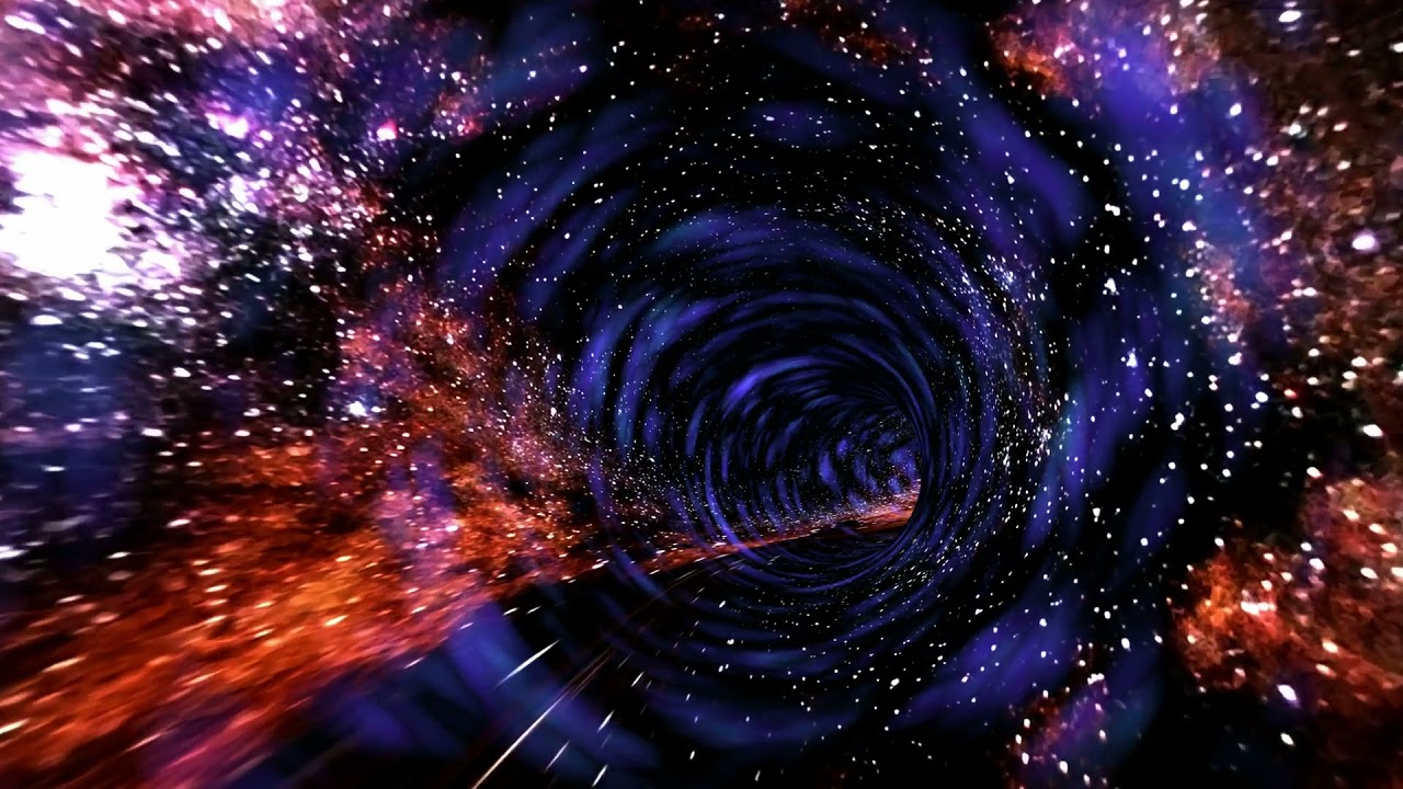 background loop animation with wormhole interstellar travel through