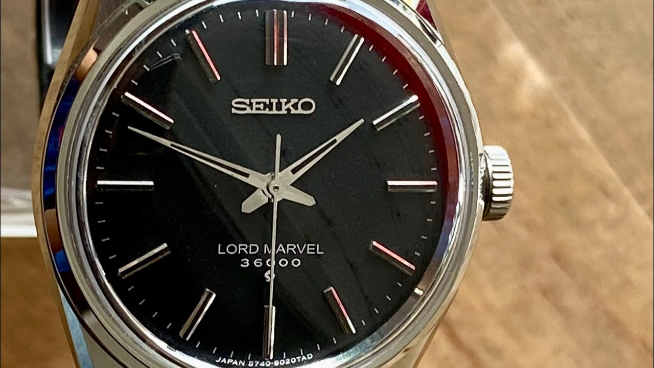 Vintage April 1970 Seiko 5740-8000 Lord Marvel 36,000, fully serviced,  custom black dial, sharp case - YouTube