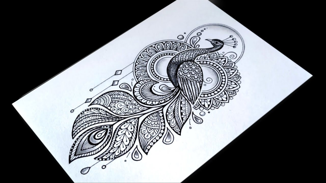 Peacock Mandala Art/Peacock Drawing/How to Draw Peacock Drawing with Mandala Art/How to Draw Mandala
