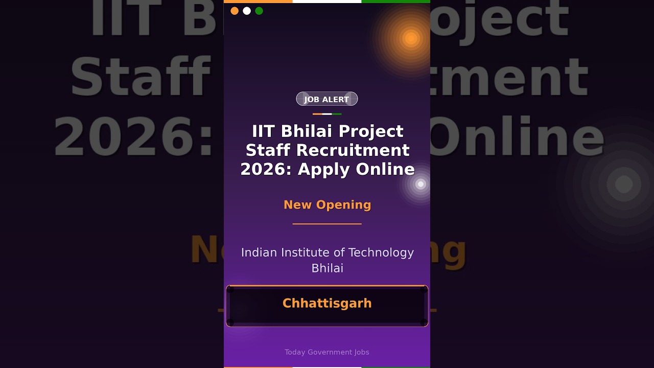 IIT Bhilai Project Staff Recruitment 2026: Apply Online