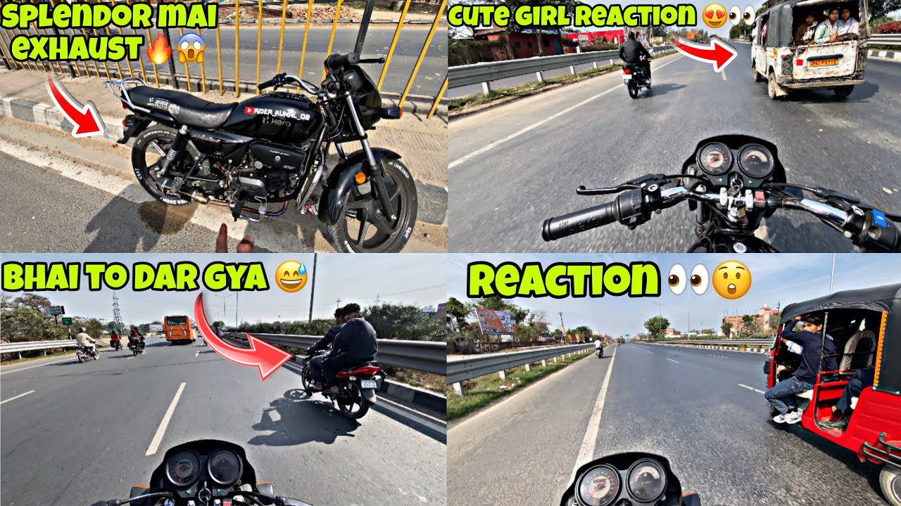 Apni Splendor Mai Full System Exhaust 🔥Lagwa diya || Cute Girl Reaction 😍|| System Hang🥵