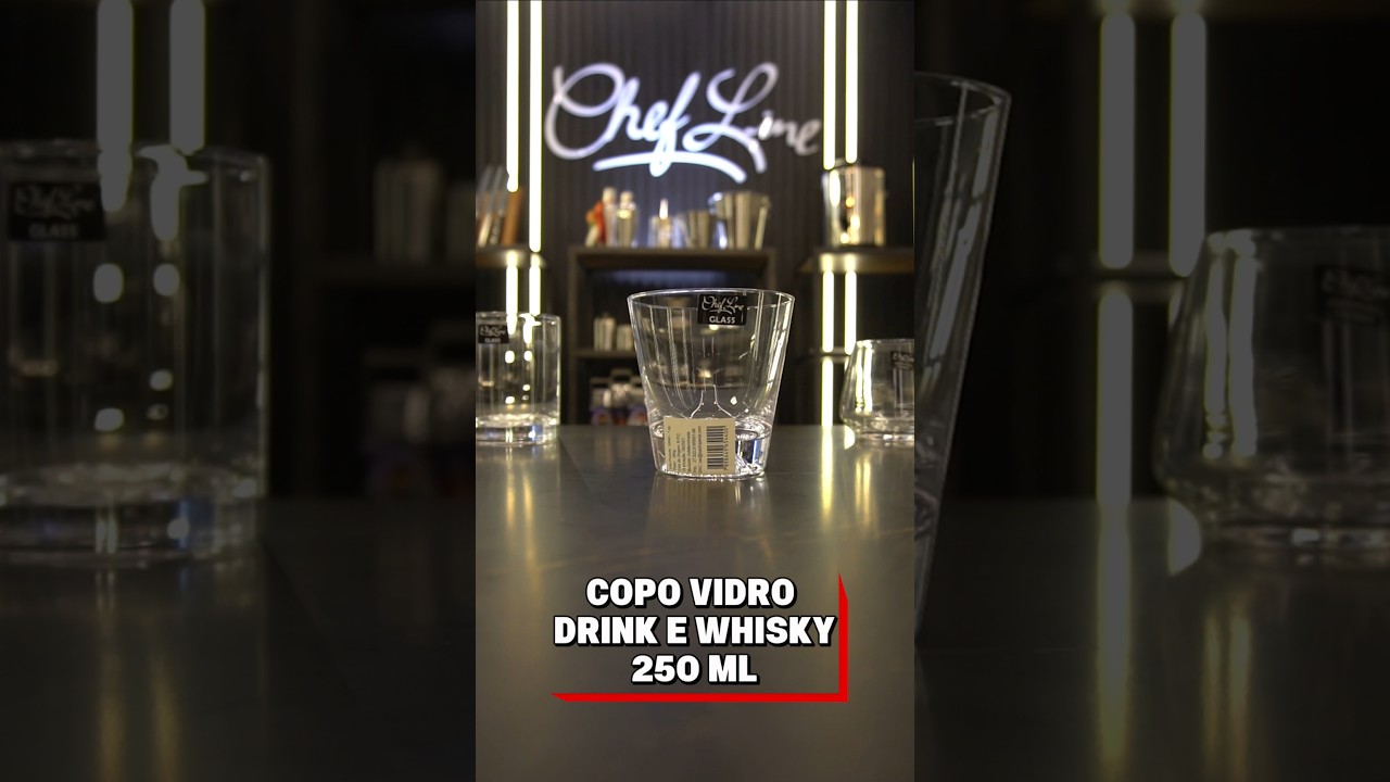 Copo de vidro 250 ml para whisky e drink da Chef Line 