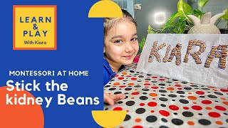 Stick the Kidney beans | Montessori Activity at home for toddlers #creativeactivity #motorskills