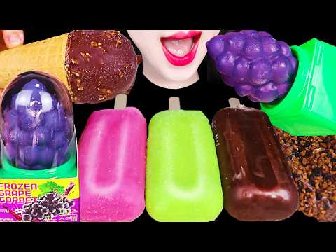 ASMR WINTER <strong>GRAPE</strong> ICE CREAM MARSHMALLOW 겨울 포도 아이스크림 먹방 MUKBANG, EATING