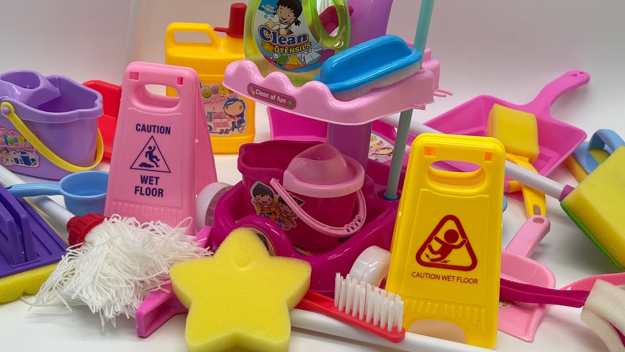 19 minutes Satisfying with Unboxing Cleaning Cart and Cleaning Materials (2 Sets) ASMR