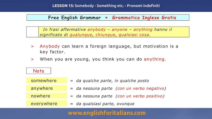 Corso di grammatica inglese, Imparare l'inglese - Aggettivi e pronomi  indefiniti - Lesson 14 