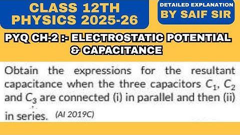 Obtain the expressions for the resultant capacitance when the three capacitors C₁, C₂ and C₃ are...