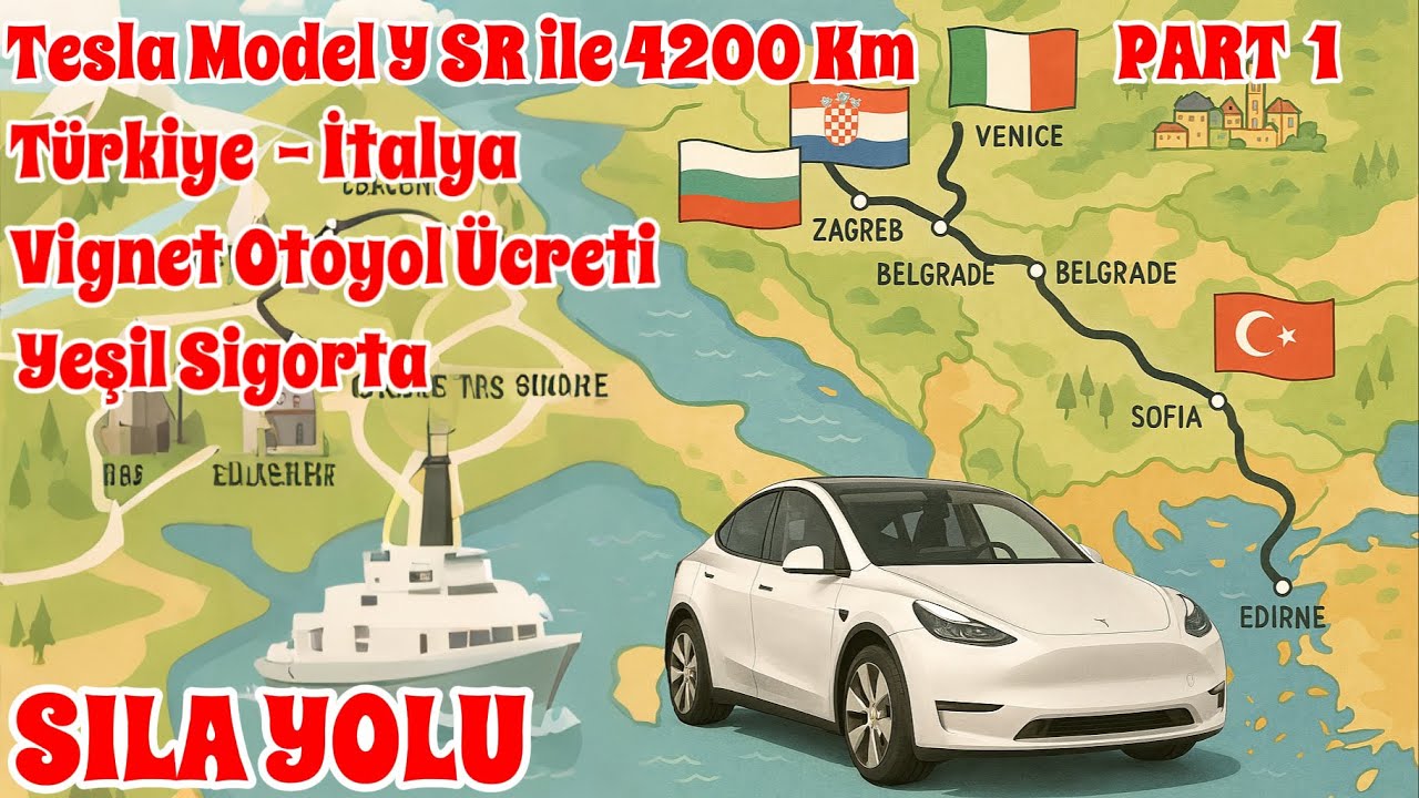 TÜRKİYE - İTALYA SEYAHATİ 4200 km Part 1 Yurtdışı Gidiş Uzun Yol Menzil Şarj Noktaları 