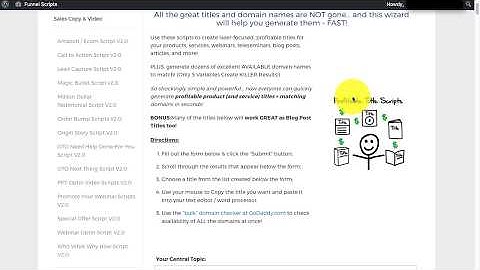 Funnel Scripts Profitable Title Scripts Demo