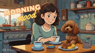 Morning Coffee & Chill Lofi HipHop Beats  Study & Work Playlist | Cozy Breakfast Vibes with a Dog