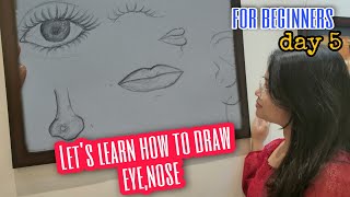 Learn how to Draw (eye ,nose ) for Beginners✏️| Day 5|  Assamese art channel screenshot 5